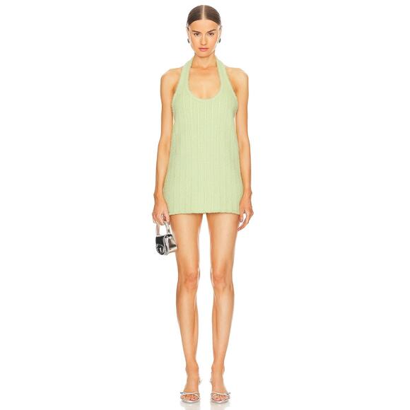 SIEDRES NANS - Halterneck Knit Mini Dress - S Lime - Picture 1 of 3